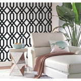 Gazebo Lattice Black Peel & Stick Wallpaper with Geometric Lattice Pattern - York RMK12014WP