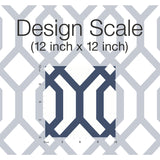 Gazebo Lattice Navy Peel & Stick Wallpaper with Geometric Trellis Pattern, Traditional Style - York RMK12015WP