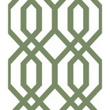Gazebo Lattice Green Peel & Stick Wallpaper with Geometric Lattice Pattern, Traditional Style - York RMK12016WP
