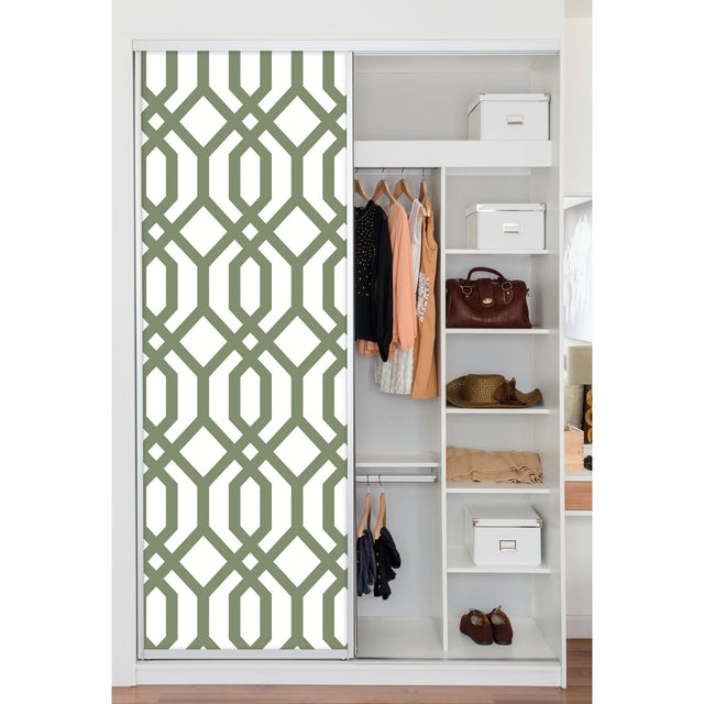 Gazebo Lattice Green Peel & Stick Wallpaper with Geometric Lattice Pattern, Traditional Style - York RMK12016WP