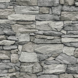 Stone Grey Peel & Stick Wallpaper with Industrial Stone Pattern - York RMK12017WP