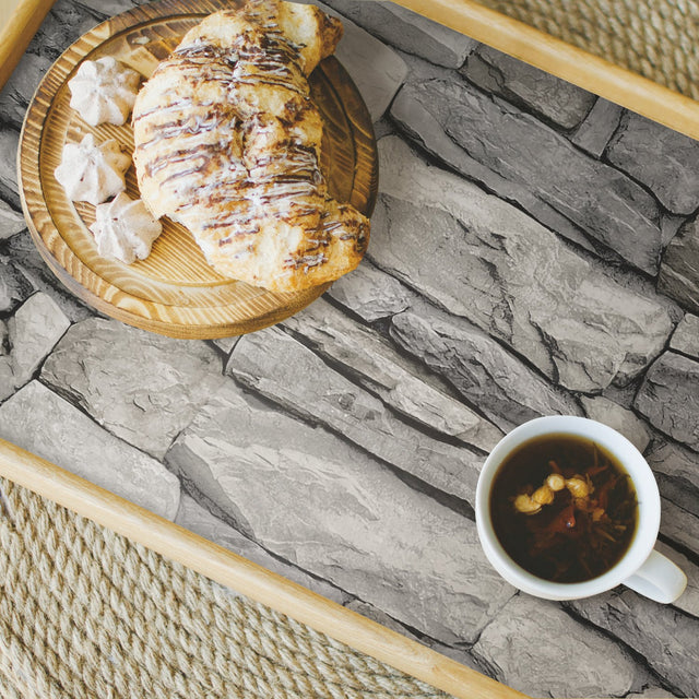 Stone Grey Peel & Stick Wallpaper with Industrial Stone Pattern - York RMK12017WP
