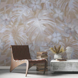 Moonlit Palms Brown Peel & Stick Wall Mural with Whimsical Botanical Trees Pattern - York RMK12024M