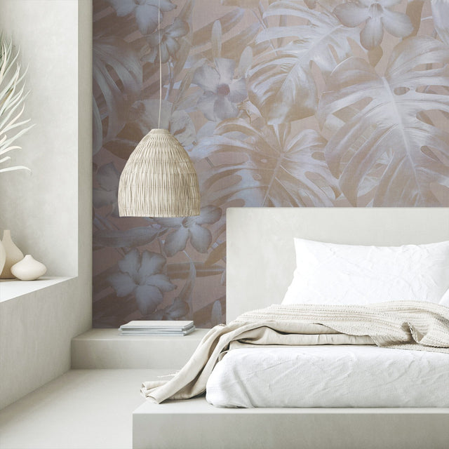Moonlit Palms Brown Peel & Stick Wall Mural with Whimsical Botanical Trees Pattern - York RMK12024M