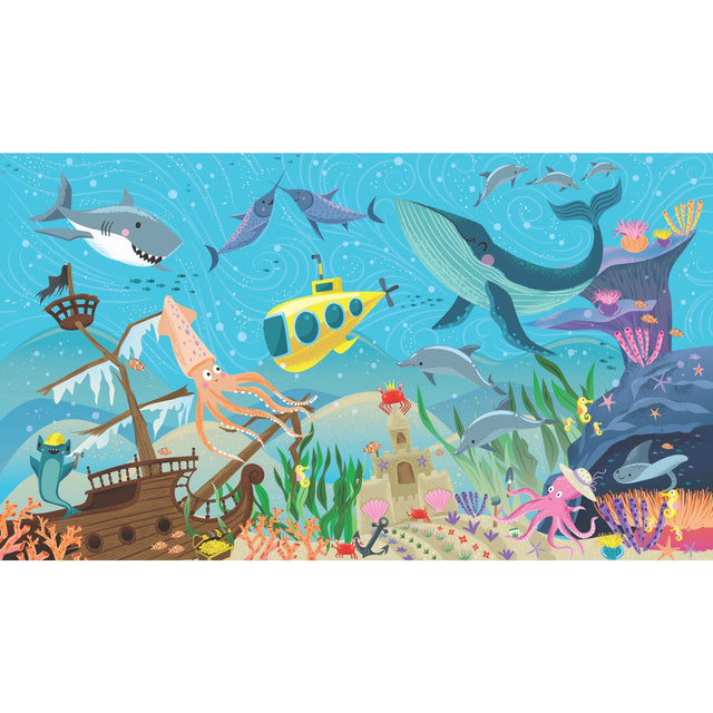 Underwater Discovery Blue Peel & Stick Wall Mural with Nautical Kids Style - York RMK12032M