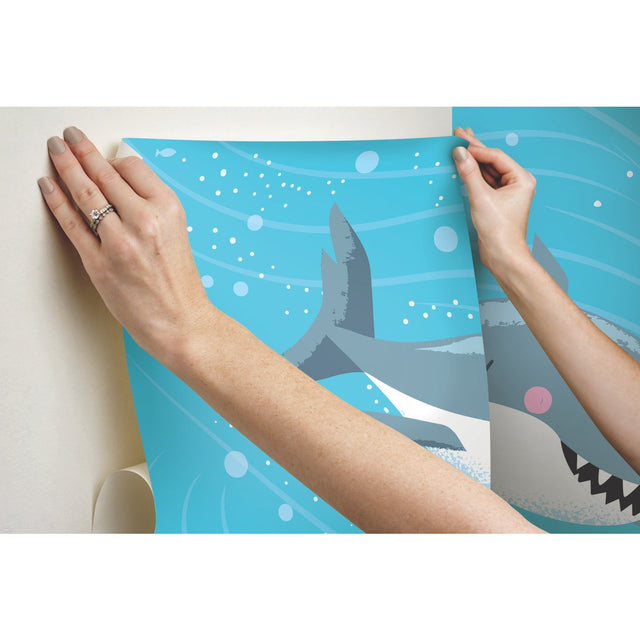 Underwater Discovery Blue Peel & Stick Wall Mural with Nautical Kids Style - York RMK12032M