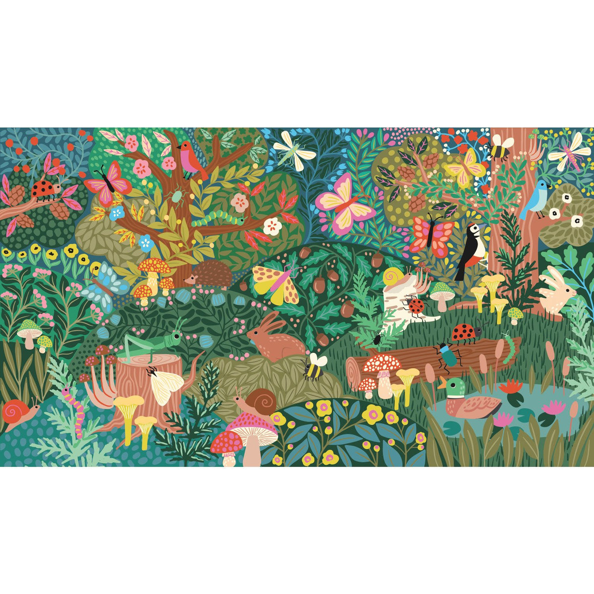 Woodland Wonderland Green Peel & Stick Wall Mural with Novelty Transitional Pattern - York RMK12033M