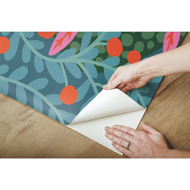 Woodland Wonderland Green Peel & Stick Wall Mural with Novelty Transitional Pattern - York RMK12033M