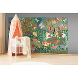 Woodland Wonderland Green Peel & Stick Wall Mural with Novelty Transitional Pattern - York RMK12033M