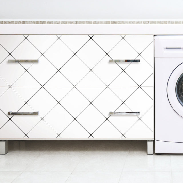 Diamond Tile Geo Black Peel & Stick Wallpaper with Modern Geometric Pattern - York RMK12035RL