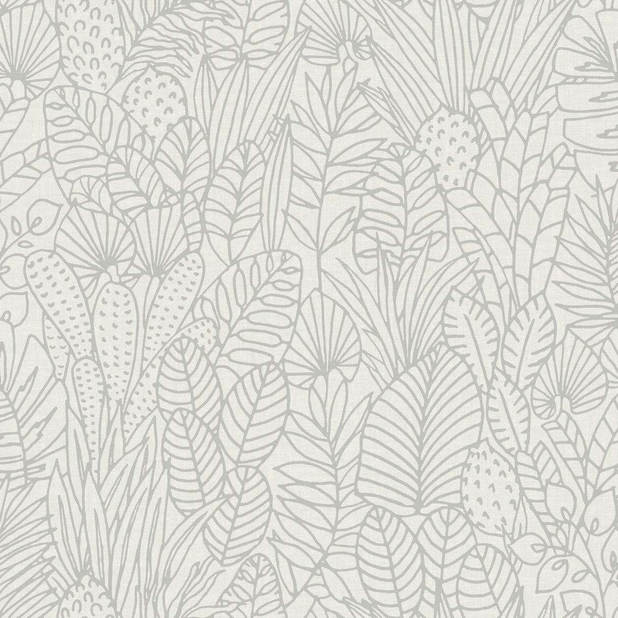 Tropical Leaves Sketch Beige Peel & Stick Wallpaper with Botanical Tropical Leaves Pattern - York RMK12047WP