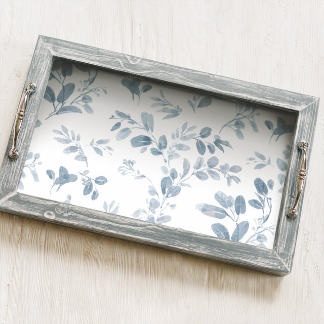 Dancing Leaves Blue Peel & Stick Wallpaper with Modern Botanical Leaves Pattern - York RMK12051RL