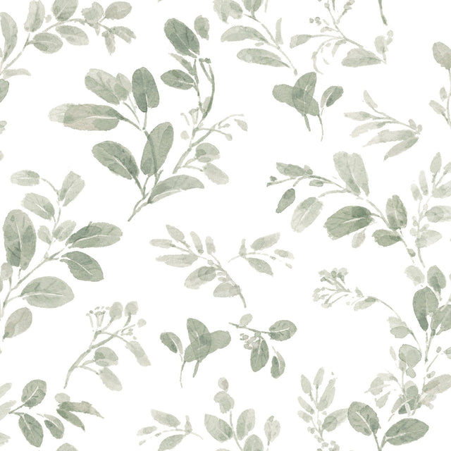 Dancing Leaves Green Peel & Stick Wallpaper
