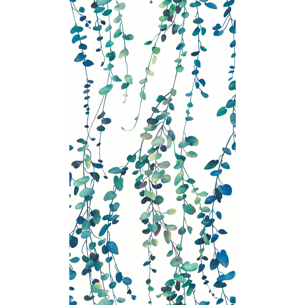 Hanging Watercolor Vines Blue Peel & Stick Wallpaper with Botanical Nature Pattern - York RMK12059RL