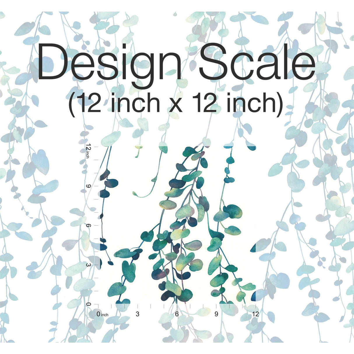 Hanging Watercolor Vines Blue Peel & Stick Wallpaper with Botanical Nature Pattern - York RMK12059RL