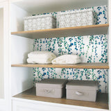 Hanging Watercolor Vines Blue Peel & Stick Wallpaper with Botanical Nature Pattern - York RMK12059RL