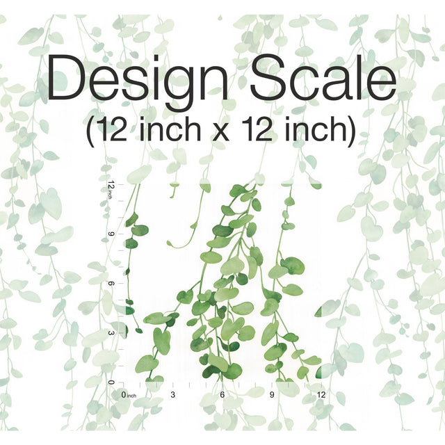 Hanging Watercolor Vines Green Peel & Stick Wallpaper with Botanical Nature Pattern - York RMK12060RL