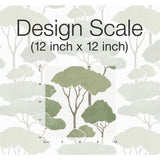Umbrella Pines Green Peel & Stick Wallpaper with Whimsical Botanical Trees Pattern - York RMK12064WP