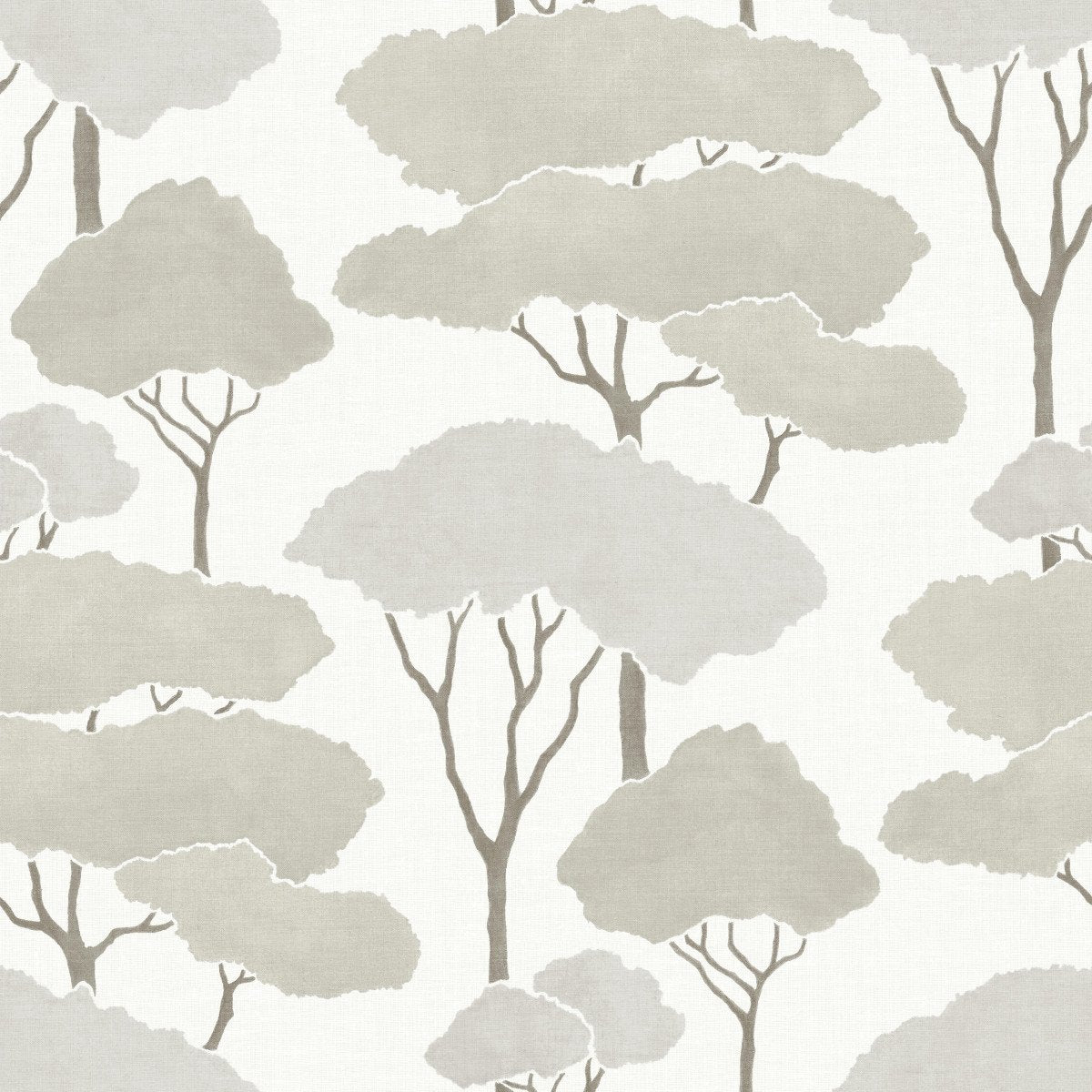 Umbrella Pines Brown Peel & Stick Wallpaper with Whimsical Botanical Trees - York RMK12065WP