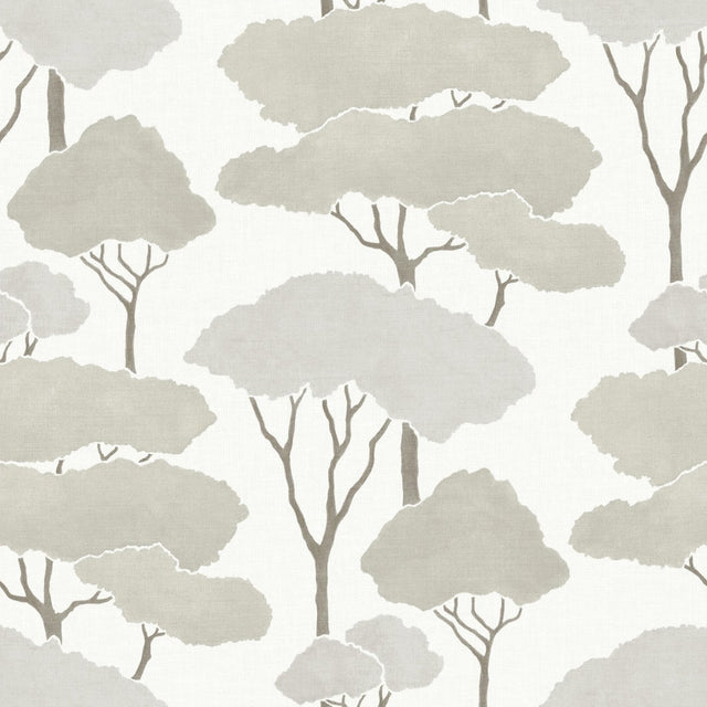 Umbrella Pines Brown Peel & Stick Wallpaper with Whimsical Botanical Trees - York RMK12065WP