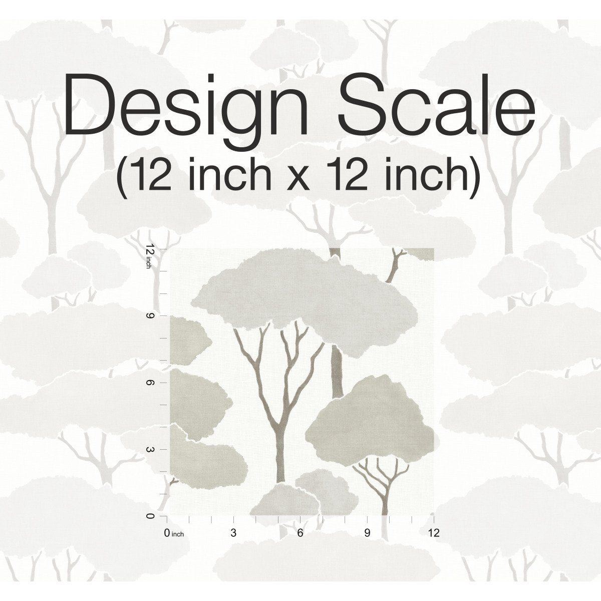 Umbrella Pines Brown Peel & Stick Wallpaper with Whimsical Botanical Trees - York RMK12065WP
