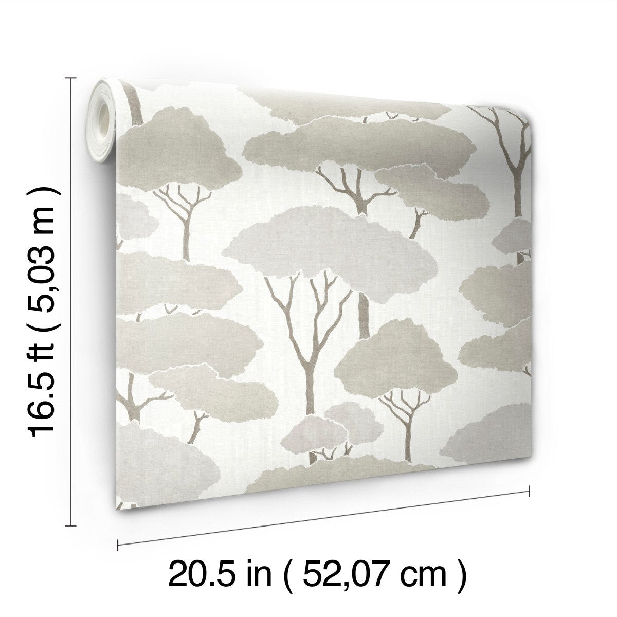 Umbrella Pines Brown Peel & Stick Wallpaper with Whimsical Botanical Trees - York RMK12065WP