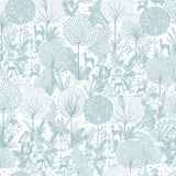 Forest Friends Green Peel & Stick Wallpaper with Kids Nature Novelty Pattern - York RMK12074RL