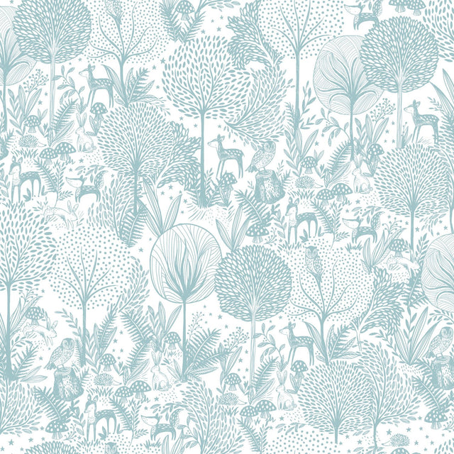 Forest Friends Green Peel & Stick Wallpaper with Kids Nature Novelty Pattern - York RMK12074RL