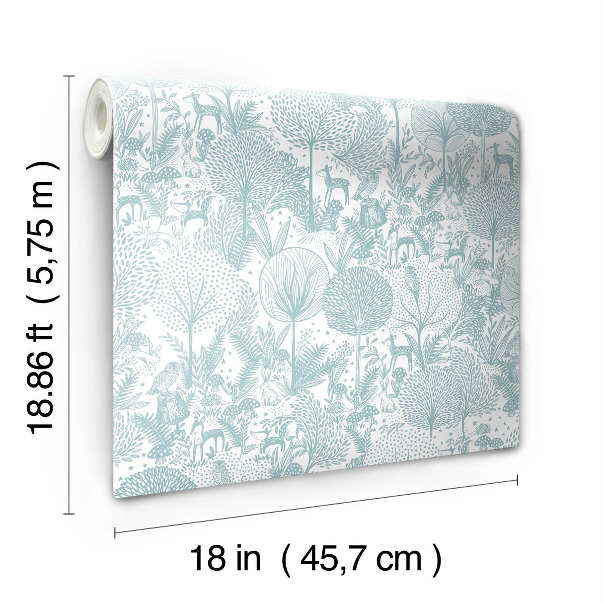 Forest Friends Green Peel & Stick Wallpaper with Kids Nature Novelty Pattern - York RMK12074RL