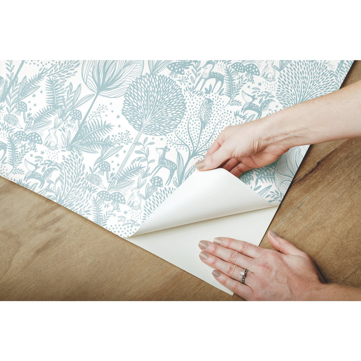 Forest Friends Green Peel & Stick Wallpaper with Kids Nature Novelty Pattern - York RMK12074RL
