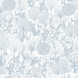 Forest Friends Blue Peel & Stick Wallpaper with Kids Nature Novelty Pattern - York RMK12075RL