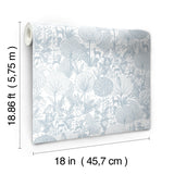 Forest Friends Blue Peel & Stick Wallpaper with Kids Nature Novelty Pattern - York RMK12075RL