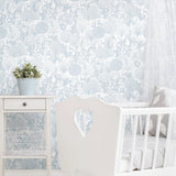 Forest Friends Blue Peel & Stick Wallpaper with Kids Nature Novelty Pattern - York RMK12075RL
