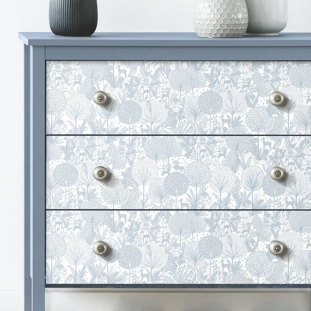 Forest Friends Blue Peel & Stick Wallpaper with Kids Nature Novelty Pattern - York RMK12075RL