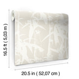 Modern Bamboo White Peel & Stick Wallpaper in Bamboo Nature Pattern, Transitional Style - York RMK12078WP