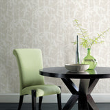 Modern Bamboo White Peel & Stick Wallpaper in Bamboo Nature Pattern, Transitional Style - York RMK12078WP