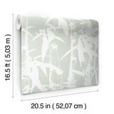 Modern Bamboo Green Peel & Stick Wallpaper with Nature Bamboo Motif, Transitional Style - York RMK12079WP