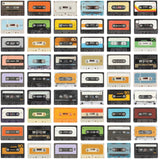 Retro Cassettes Multicolor Peel & Stick Wallpaper with Novelty Retro Pattern - York RMK12080RL