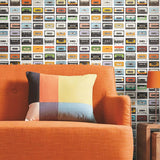 Retro Cassettes Multicolor Peel & Stick Wallpaper with Novelty Retro Pattern - York RMK12080RL