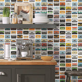Retro Cassettes Multicolor Peel & Stick Wallpaper with Novelty Retro Pattern - York RMK12080RL