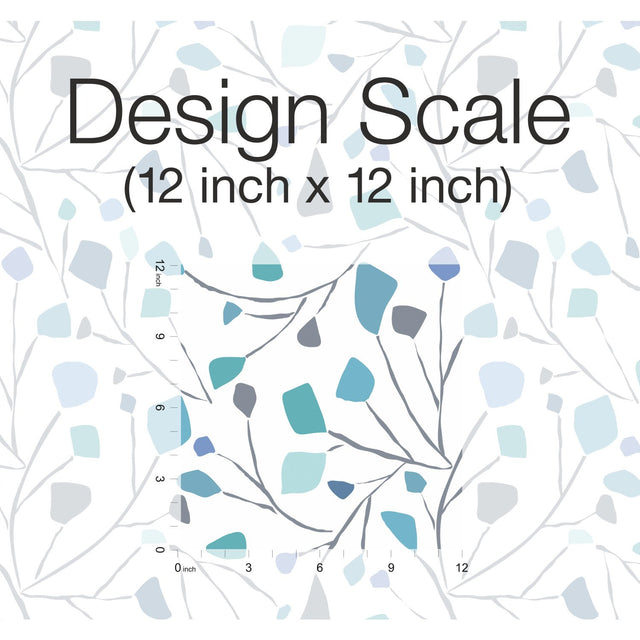 Terrazzo Branch Blue Peel & Stick Wallpaper with Whimsical Abstract Novelty Pattern - York RMK12094RL
