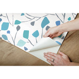 Terrazzo Branch Blue Peel & Stick Wallpaper with Whimsical Abstract Novelty Pattern - York RMK12094RL