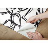 Ribbon Trail Black Peel & Stick Wallpaper with Modern Geometric Linework - York RMK12097RL