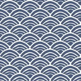 Coastal Scallop Blue Peel & Stick Wallpaper with Geometric Coastal Scallop Motif - York RMK12101RL