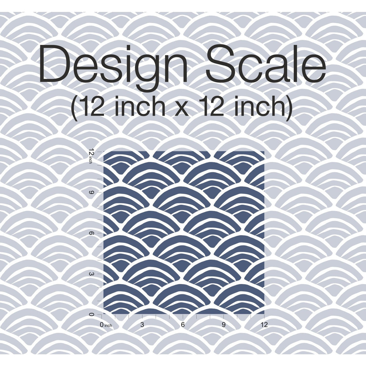 Coastal Scallop Blue Peel & Stick Wallpaper with Geometric Coastal Scallop Motif - York RMK12101RL
