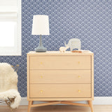 Coastal Scallop Blue Peel & Stick Wallpaper with Geometric Coastal Scallop Motif - York RMK12101RL