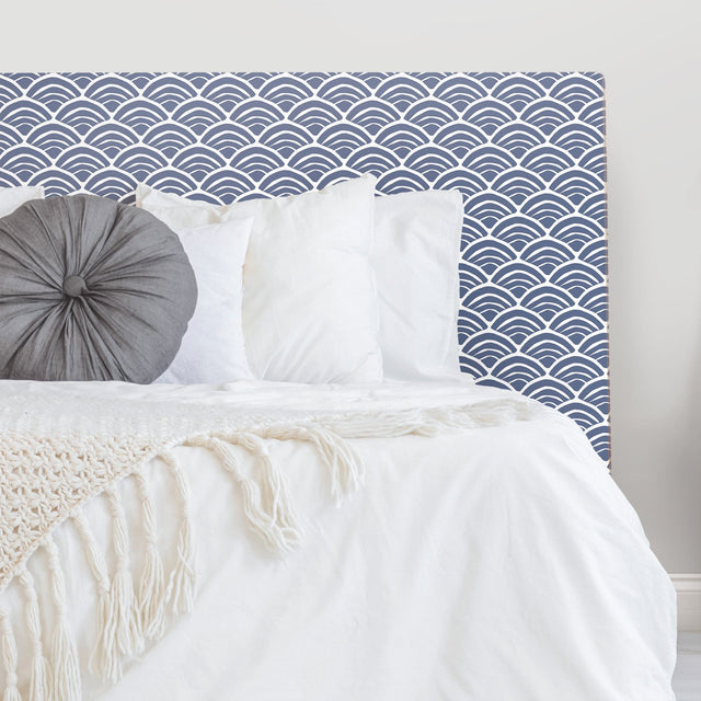Coastal Scallop Blue Peel & Stick Wallpaper with Geometric Coastal Scallop Motif - York RMK12101RL