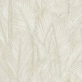 Swaying Fronds Taupe Peel & Stick Wallpaper with Pearl Tropical Botanical Leaf Pattern - York RMK12103WP