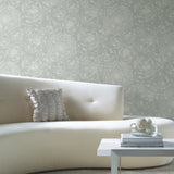 Zen Dahlia Green Peel & Stick Wallpaper with Modern Botanical Floral Pattern - York RMK12107WP