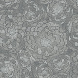 Zen Dahlia Grey Peel & Stick Wallpaper with Modern Botanical Floral Pattern - York RMK12109WP